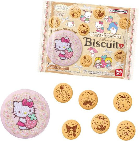 サンリオキャラクターズ 刺繍缶バッジビスケット4 12個入り